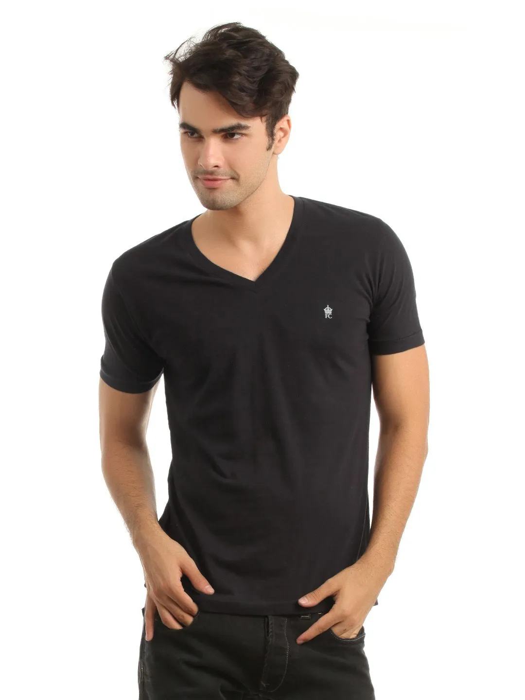 French Connection Men Black T-shirt